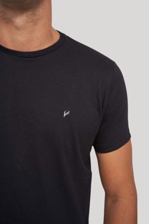 Remera de algodón negra Front Tag