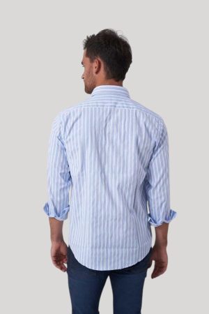 Camisa celeste a rayas Denzel