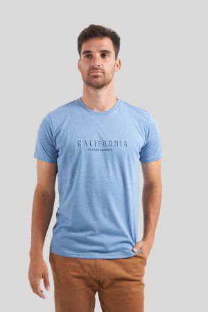 Remera de algodón celeste California
