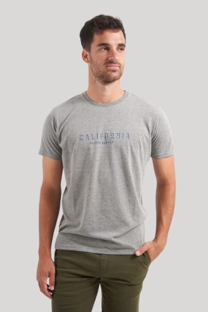 Remera de algodón gris California