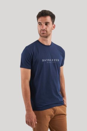 Remera de algodón azul marino