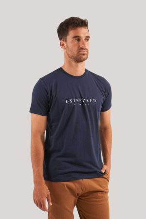 Remera de algodón azul marino