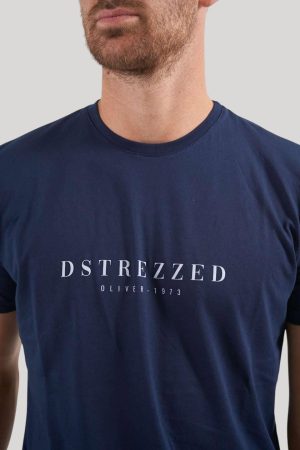 Remera de algodón azul marino