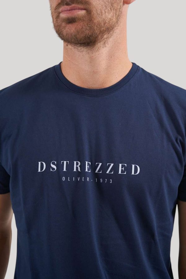 Remera de algodón azul marino