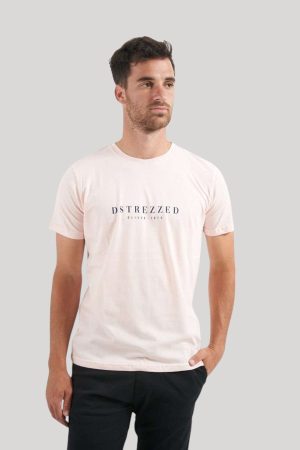 Remera de algodón rosa claro