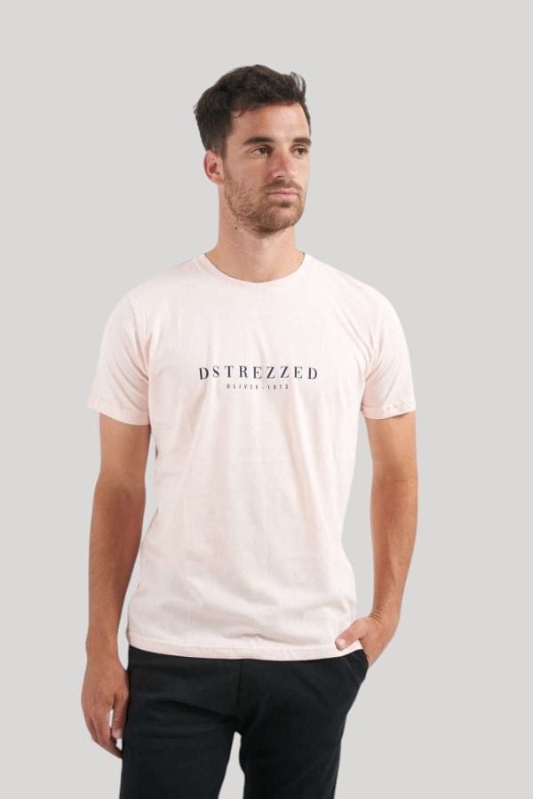 Remera de algodón rosa claro