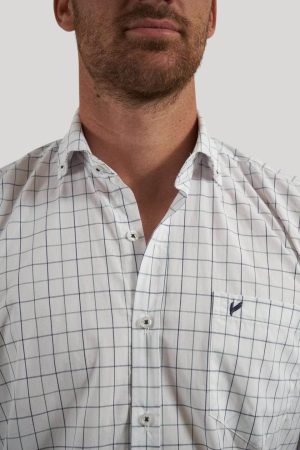 Camisa cuadro blanco verde y azul Tony