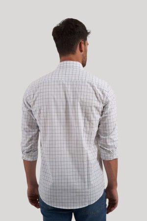 Camisa cuadro blanco verde y azul Tony