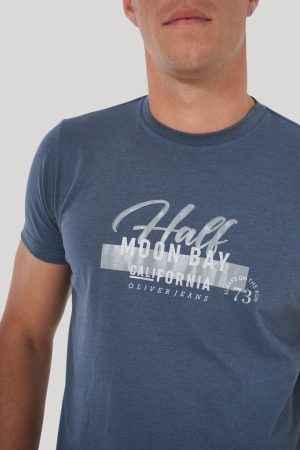 Remera color azulino melange