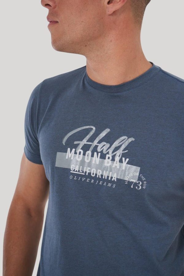 Remera color azulino melange