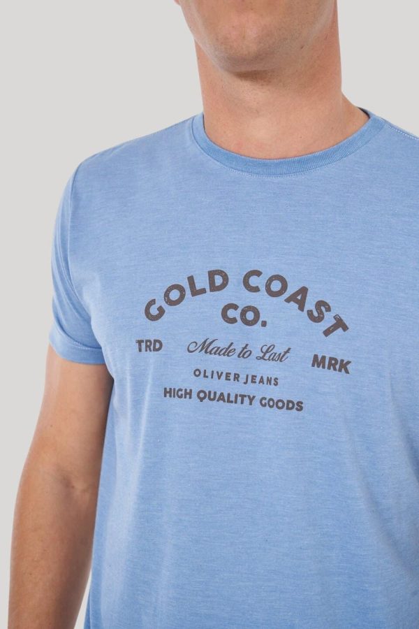 Remera color celeste melange