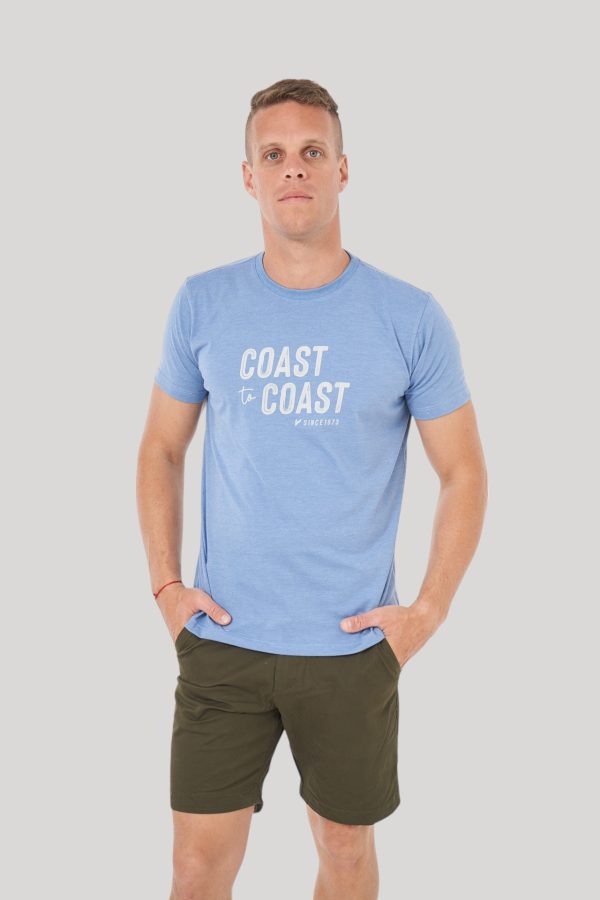 Remera de algodón color celeste