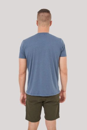 Remera estampada azul melange