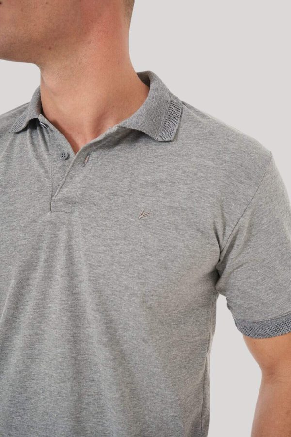 Chomba gris oscuro cuello jacquard Jasper