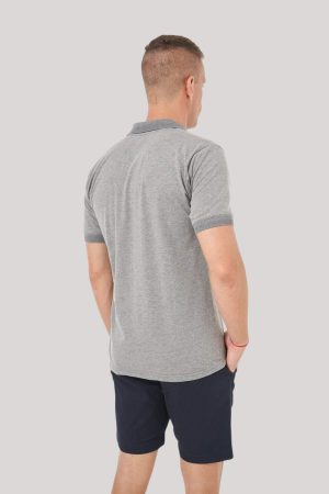 Chomba gris oscuro cuello jacquard Jasper