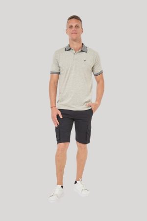 Chomba gris claro cuello pique Scotty