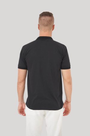 Chomba color negro cuello jacquard Jasper