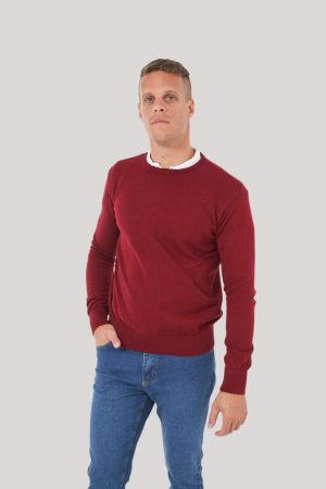 Sweater cuello redondo rojo Roly