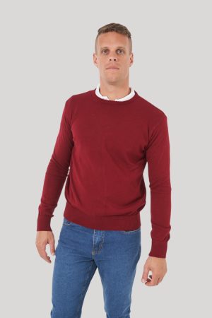 Sweater cuello redondo rojo Roly