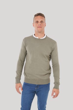Sweater cuello redondo verde Roly