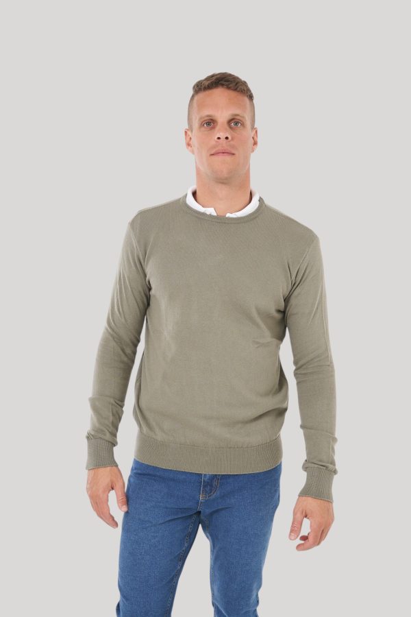Sweater cuello redondo verde Roly