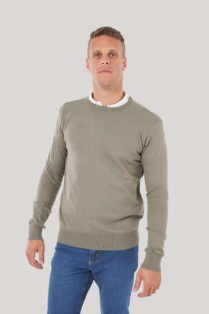 Sweater cuello redondo verde Roly