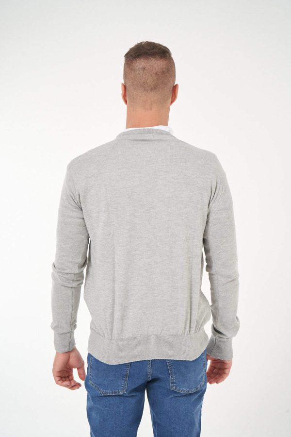 Sweater cuello redondo gris Roly