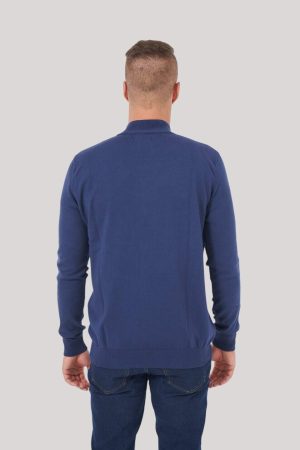 Sweater medio cierre azul marino Stain