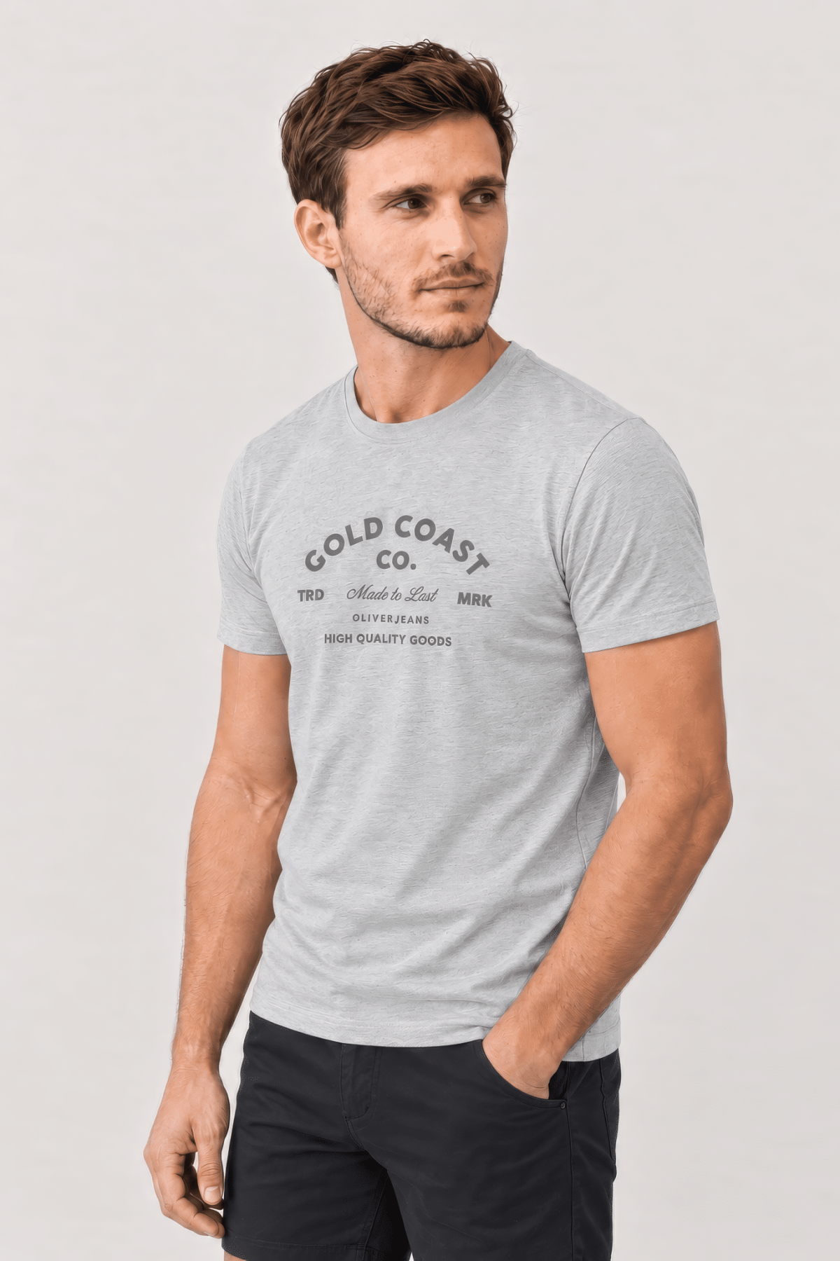 Remera color gris melange