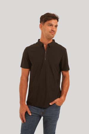 Chomba tela deportiva negra Zipper