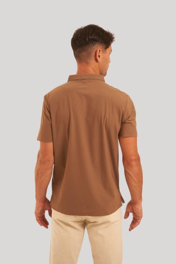 Chomba tela deportiva marrón Zipper