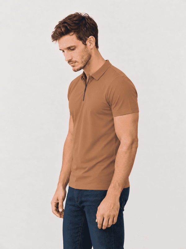 Chomba tela deportiva marrón Zipper