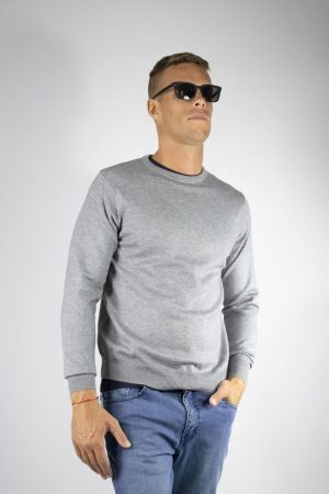 Sweater gris cuello redondo Windsor G