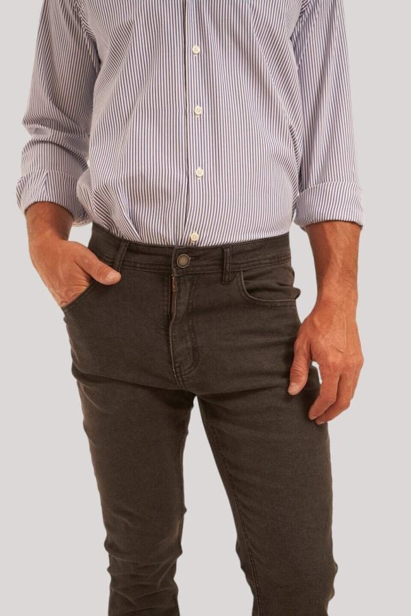 Jean negro semi slim Black