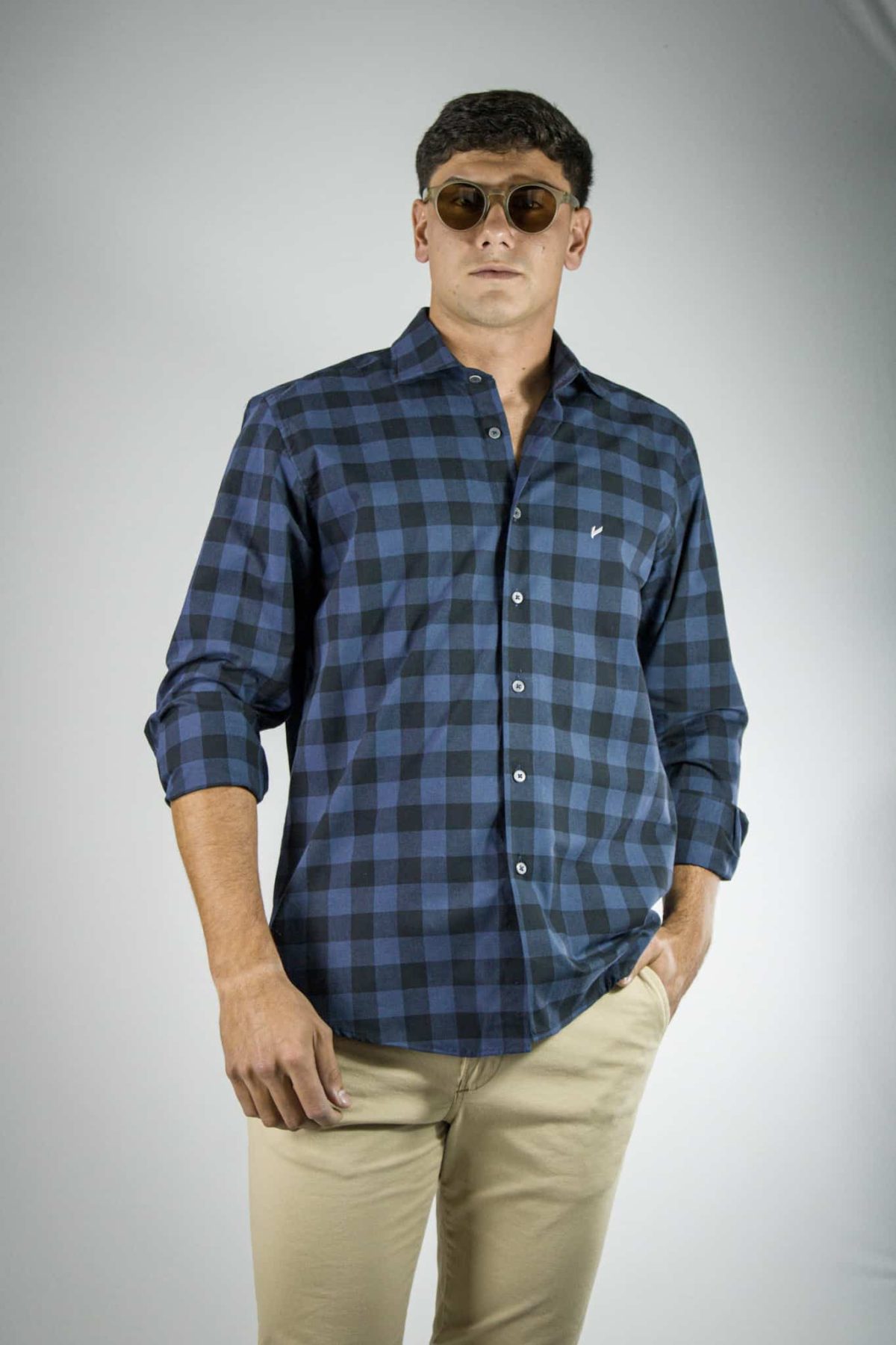 Camisa sport a cuadros azul Jason