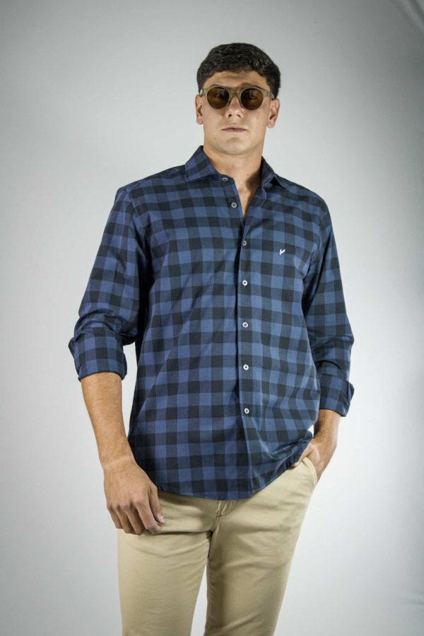 Camisa sport a cuadros azul Jason