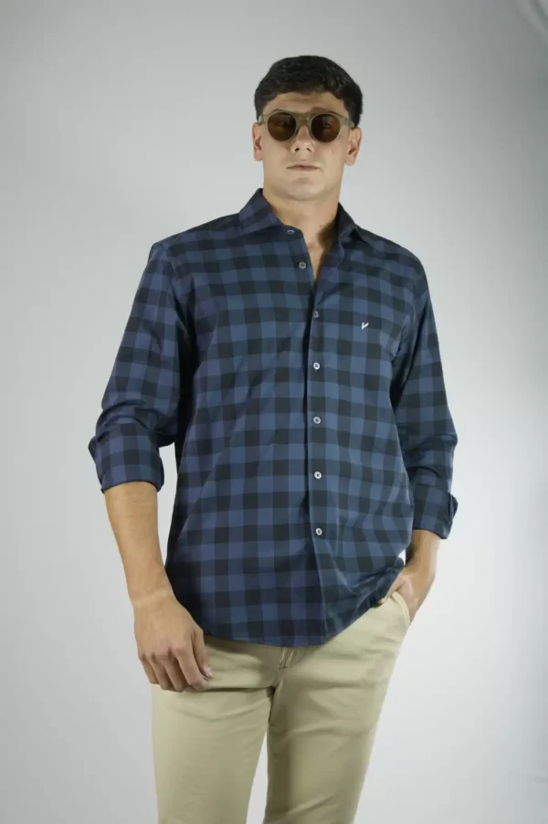 Camisa sport a cuadros azul Jason