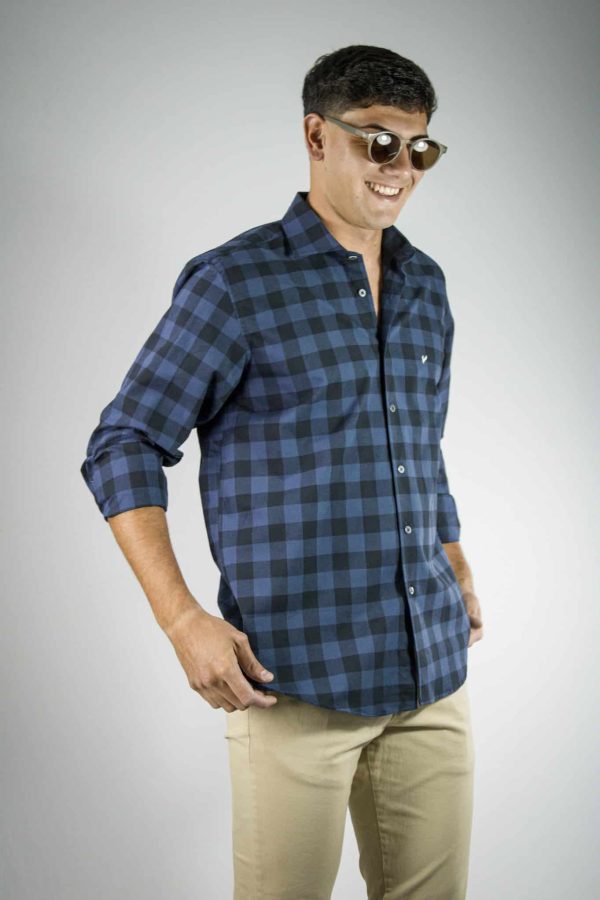 Camisa sport a cuadros azul Jason