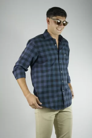 Camisa sport a cuadros azul Jason