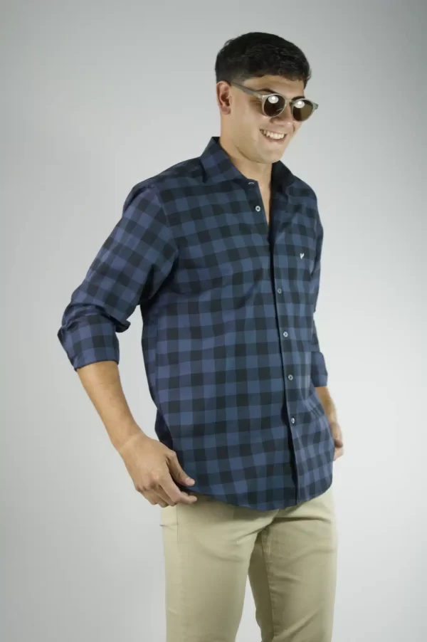 Camisa sport a cuadros azul Jason