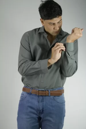 Camisa corte clasico gris Jason