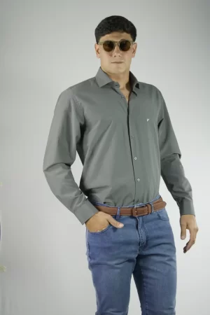 Camisa corte clasico gris Jason
