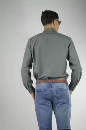 Camisa corte clasico gris Jason