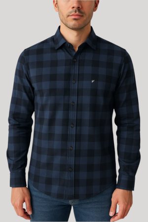 Camisa sport a cuadros azul Jason