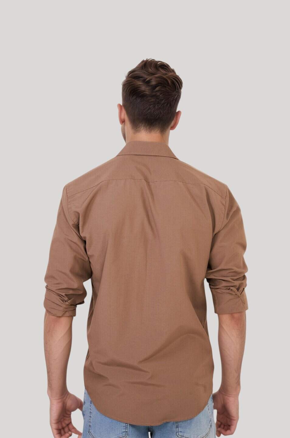 Camisa de vestir color marrón Jason 37 Oliver 1973 CAMISAS