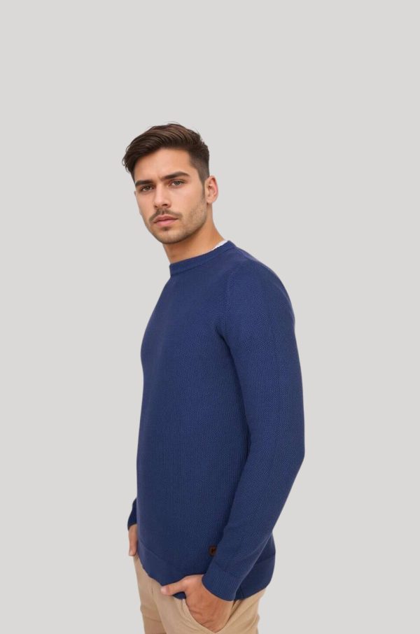 Sweater azul cuello redondo Baker