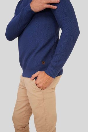 Sweater azul cuello redondo Baker