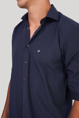 Camisa de vestir color azul marino Jason