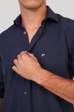 Camisa de vestir color azul marino Jason