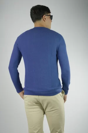 Sweater azul cuello redondo